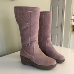 Casual Corner Pink Shearling Boots, Size 5.5